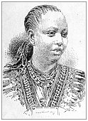 Antique illustration of the first Italo-Ethiopian war (1895-1896): Empress Taytu Betul