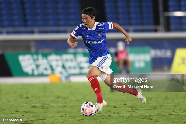 Jun Amano of Yokohama F.Marinos in action during the J.League Meiji Yasuda J1 match between Yokohama F.Marinos and Shimizu S-Pulse at Nissan Stadium...