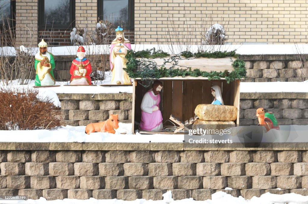 Nativity on Retaining Wall