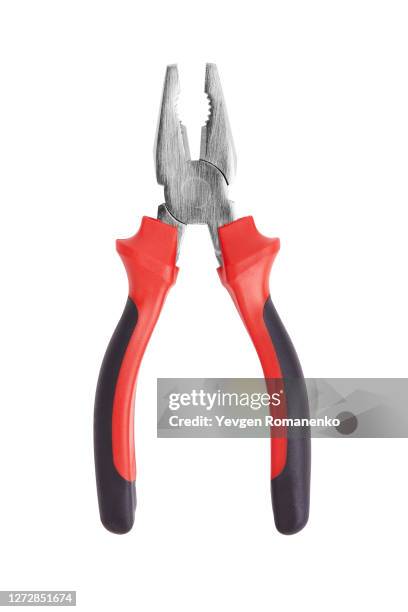 pliers isolated on white background - greifzange stock-fotos und bilder