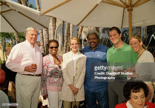 Portrait of married couples, real estate developer Robert Trump and Blaine Trump & Henrietta King and boxing promoter Don King , with Christopher...