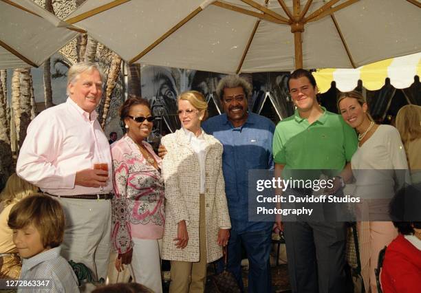 Portrait of married couples, real estate developer Robert Trump and Blaine Trump & Henrietta King and boxing promoter Don King , with Christopher...