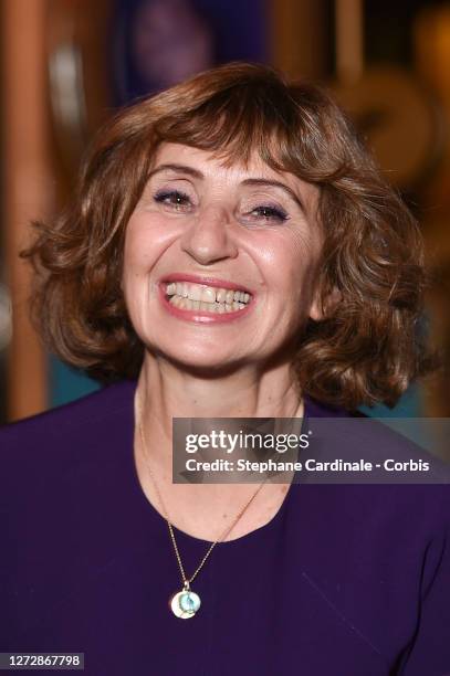 Ariane Ascaride attends the "Possessions" : Photocall At Festival Fiction De La Rochelle At Folies Bergeres on September 16, 2020 in Paris, France.