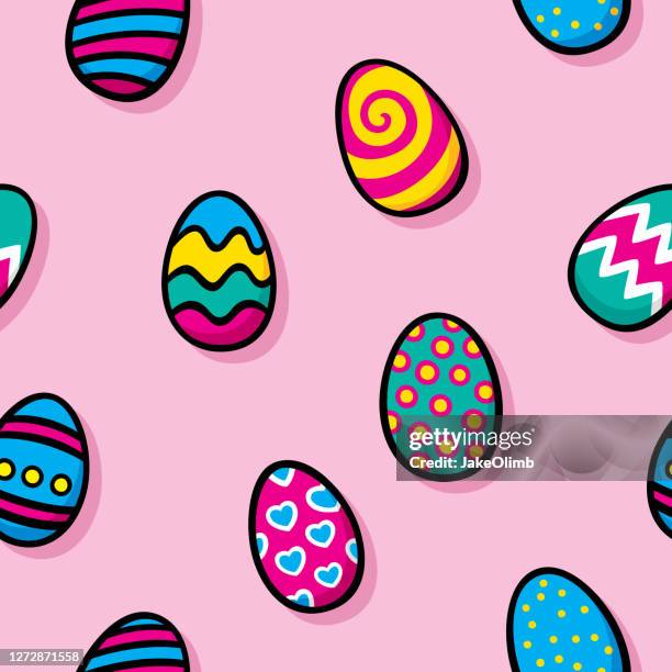 easter egg doodles pattern - chocolate swirl stock illustrations