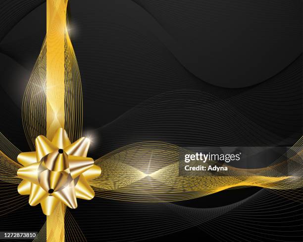 Golden Ribbon Backdrop 190 Gold Ribbon On Black Background High Res Illustrations - Getty Images