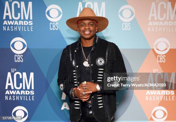 Jimmie Allen attends the 55th Academy of Country Music Awards at Bluebird Café on September 15, 2020 in Nashville, Tennessee. The ACM Awards airs on...