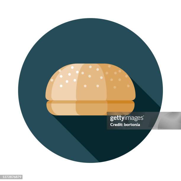 stockillustraties, clipart, cartoons en iconen met sesamzaad broodje brood pictogram - white bread