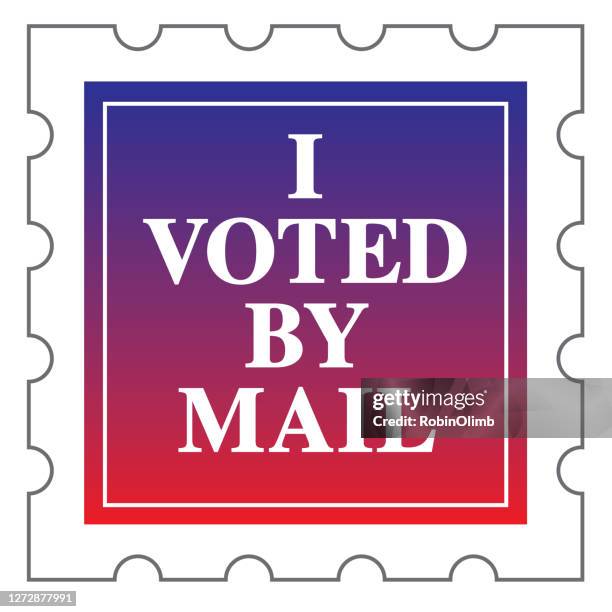i voted by mail postage stamp icon - i voted sticker stock illustrations