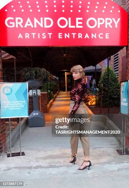 Taylor Swift attends the 55th Academy of Country Music Awards at the Grand Ole Opry in Nashville, Tennessee. The ACM Awards airs on September 16,...