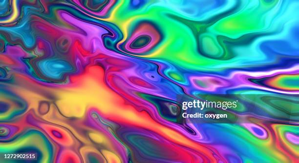 abstract colorful neon wave multicolored gradient pattern water texturebackground - trippy ストックフォトと画像