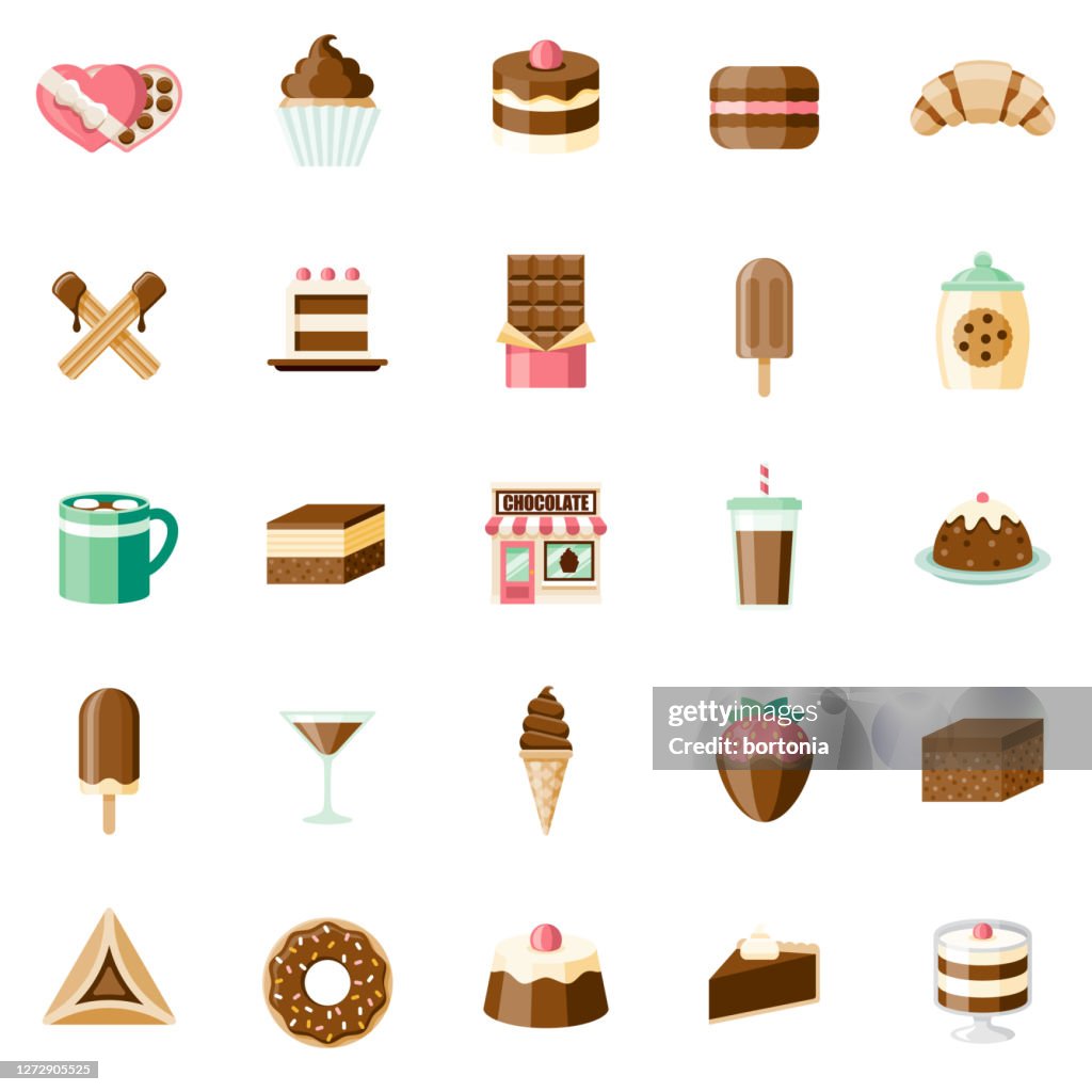 Set di icone della cioccolateria
