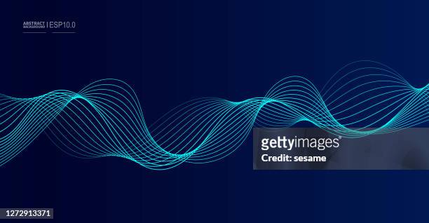 vector abstract dark background flowing smooth curves - wave pattern stock illustrations