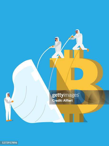 protecting bitcoin - spread germs stock illustrations