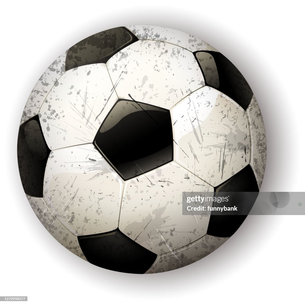 Dirty soccer ball