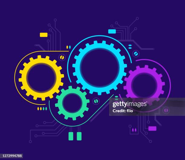 gears technology design - kettenwechsler stock-grafiken, -clipart, -cartoons und -symbole