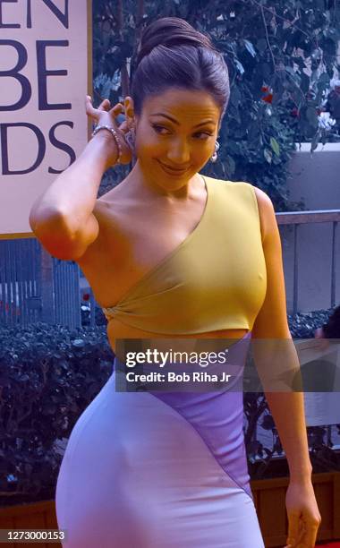 Jennifer Lopez arrives at Golden Globe Awards Show, January 19, 1997 in Beverly Hills, California.