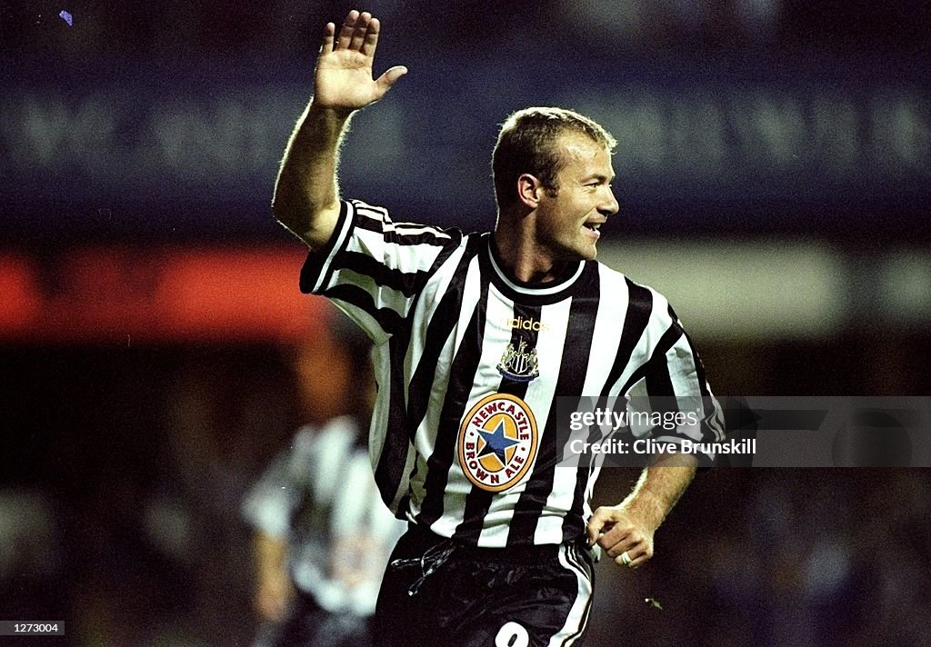 Alan Shearer of Newcastle celebrates