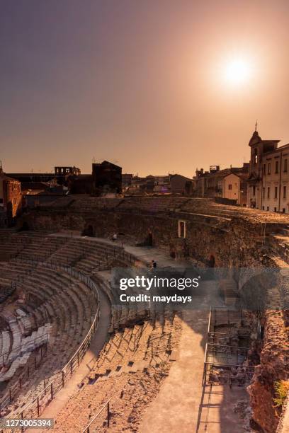 greek theater in catania, sicily - catania stock pictures, royalty-free photos & images
