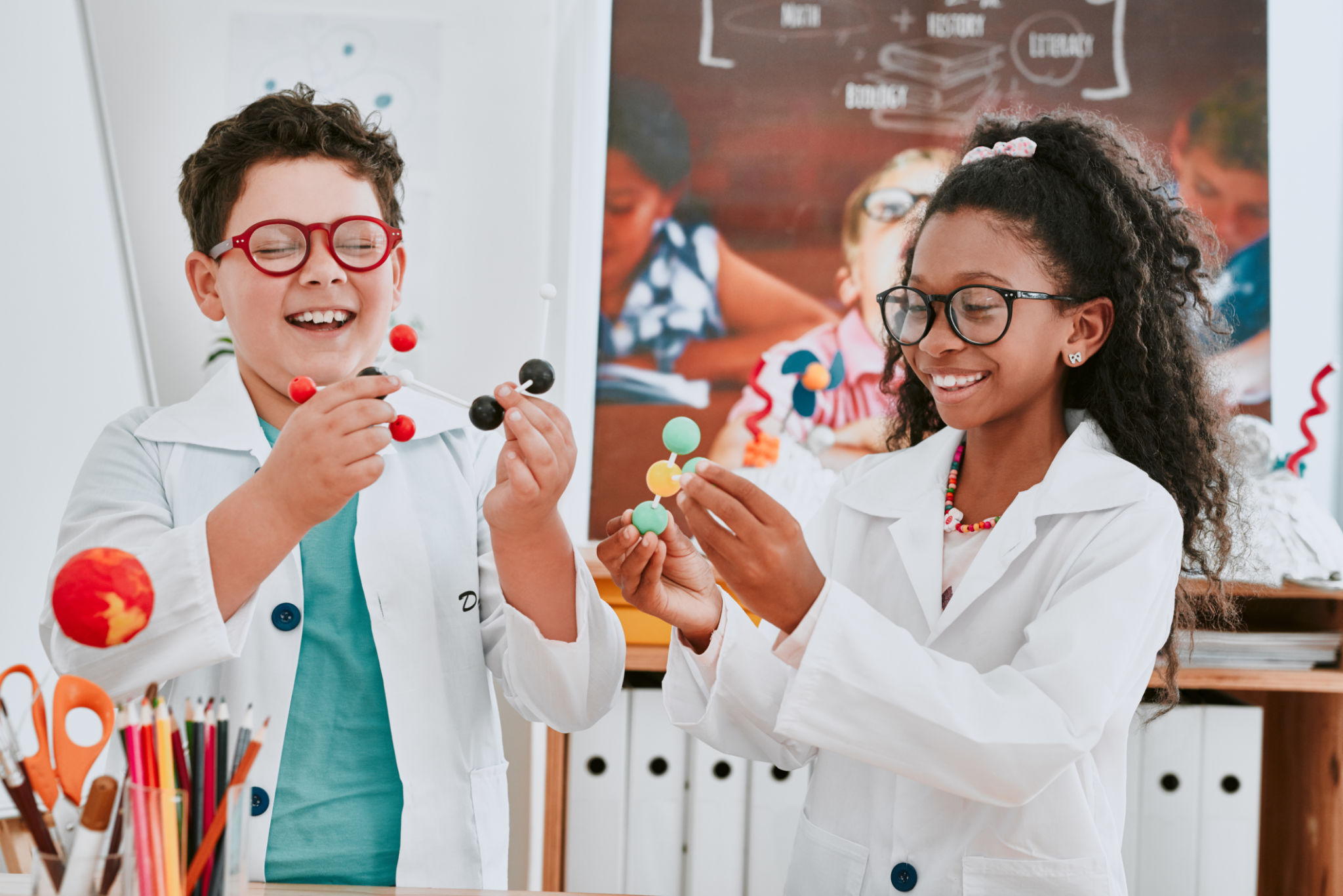 children learning science