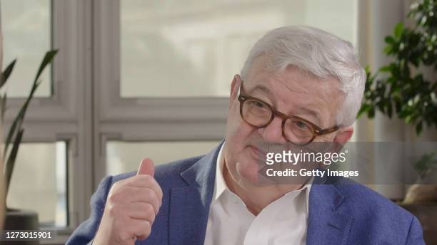 In this screengrab, Joschka Fischer speaks during day 2 of the Greentech Festival at Kraftwerk Mitte aired on September 17, 2020 in Berlin, Germany....