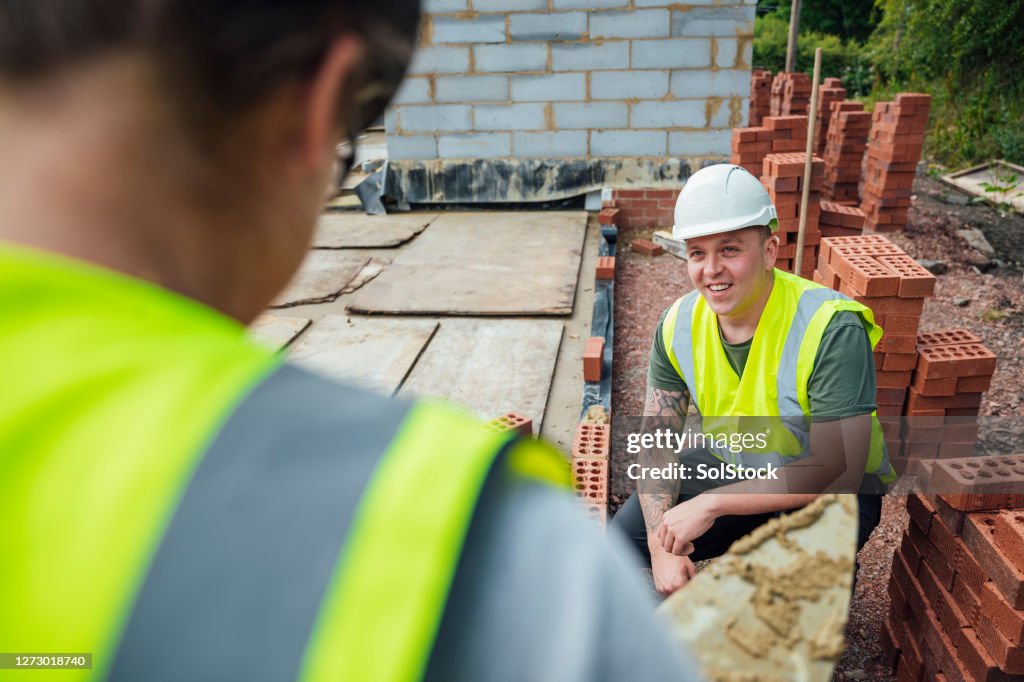 Female Construction Worker At Work