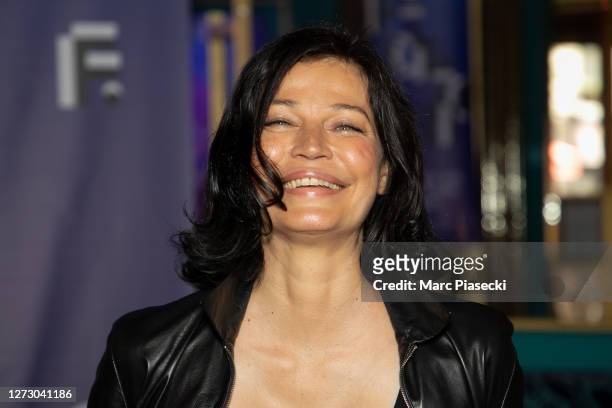 Actress Marianne Denicourt attends the "Ils Etaient Dix" : Photocall At Festival Fiction De La Rochelle At Folies Bergeres on September 17, 2020 in...