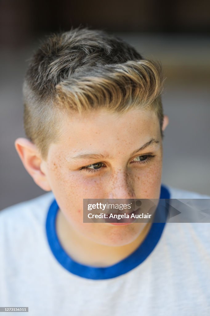 Tween Boy Haircut High-Res Stock Photo - Getty Images
