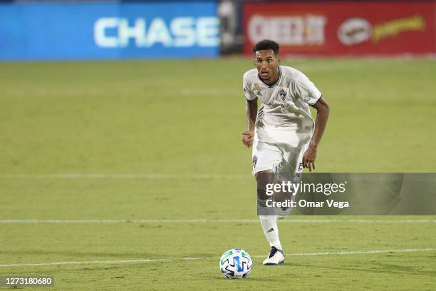 Auston Trusty of Colorado Rapids controls the ball during the MLS game between FC Dallas and Colorado Rapids at Toyota Stadium on September 16, 2020...