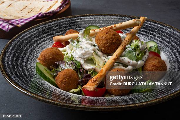 falafel salad - falafel stock pictures, royalty-free photos & images