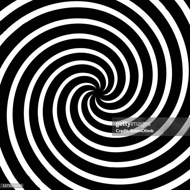 ilustrações de stock, clip art, desenhos animados e ícones de hypnotic black and white swirl - hipnose