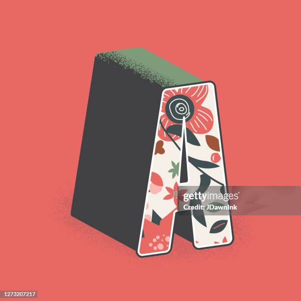 ilustraciones, imágenes clip art, dibujos animados e iconos de stock de carta decorativa de navidad un diseño - letra a con flores vector a