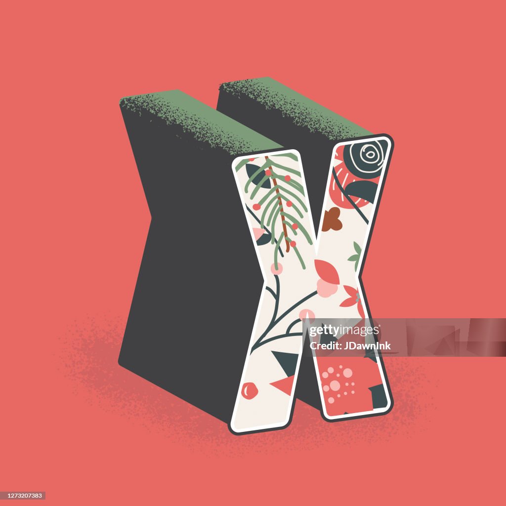 Christmas decorative letter X design