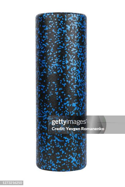 high density speckled foam roller isolated on white background - backstube stock pictures, royalty-free photos & images