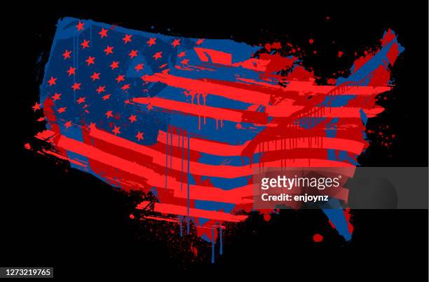 united states distressed flag map illustration - democracy stock illustrations