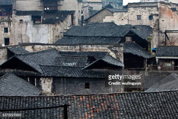 high angle view of hongjiang ancient city - hunan province stock pictures, royalty-free photos & images