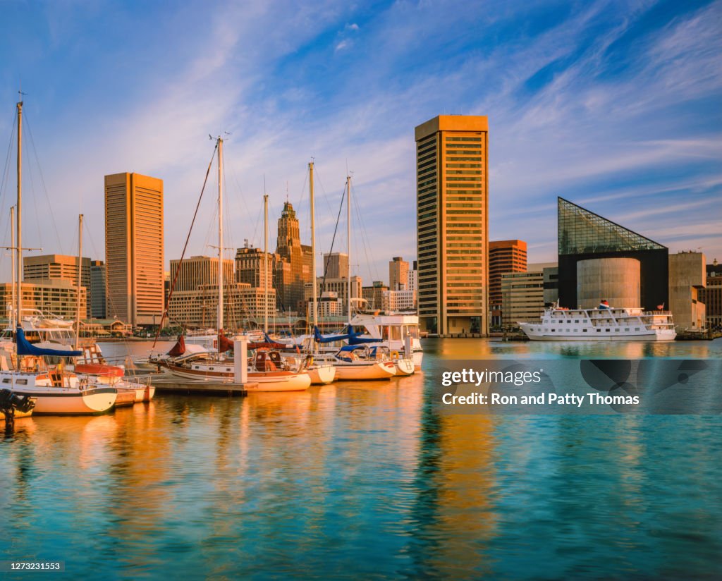 Stadsbild med skyskrapor i Baltimore skyline Maryland