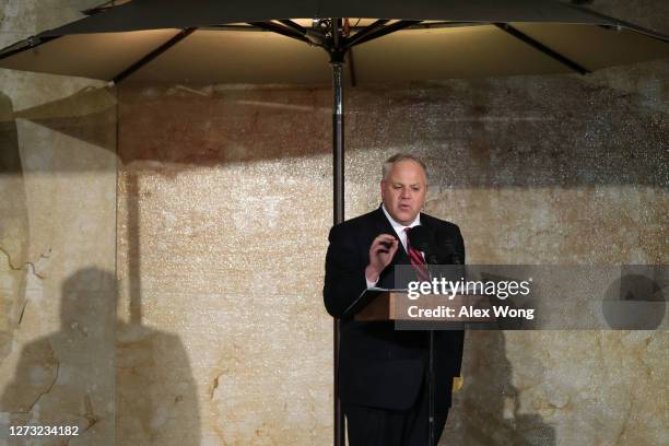 Secretary of Interior David Bernhardt speaks during a dedication ceremony for The Dwight D. Eisenhower Memorial September 17, 2020 in Washington, DC....