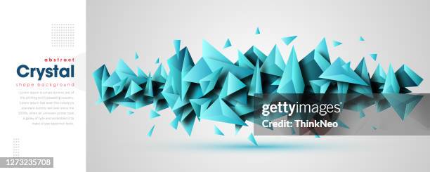 abstrakte blaue kristall polygone hintergrund - spiked stock-grafiken, -clipart, -cartoons und -symbole