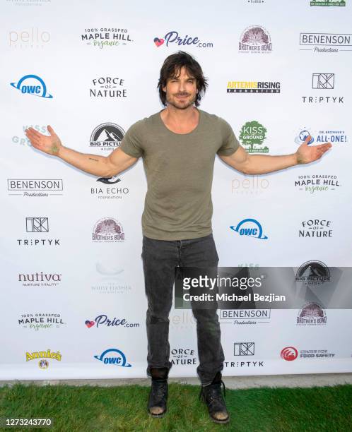 Ian Somerhalder attends "Kiss The Ground" Los Angeles Drive-In Special Screening at Andaz West Hollywood on September 17, 2020 in West Hollywood,...