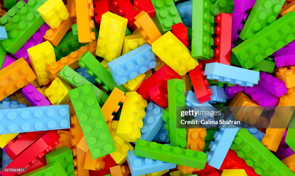 Toys bricks 3d rendering