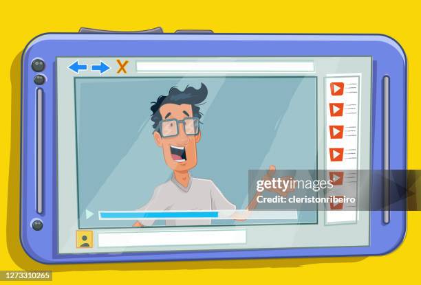 the teacher (video lesson) - student video camera stock illustrations