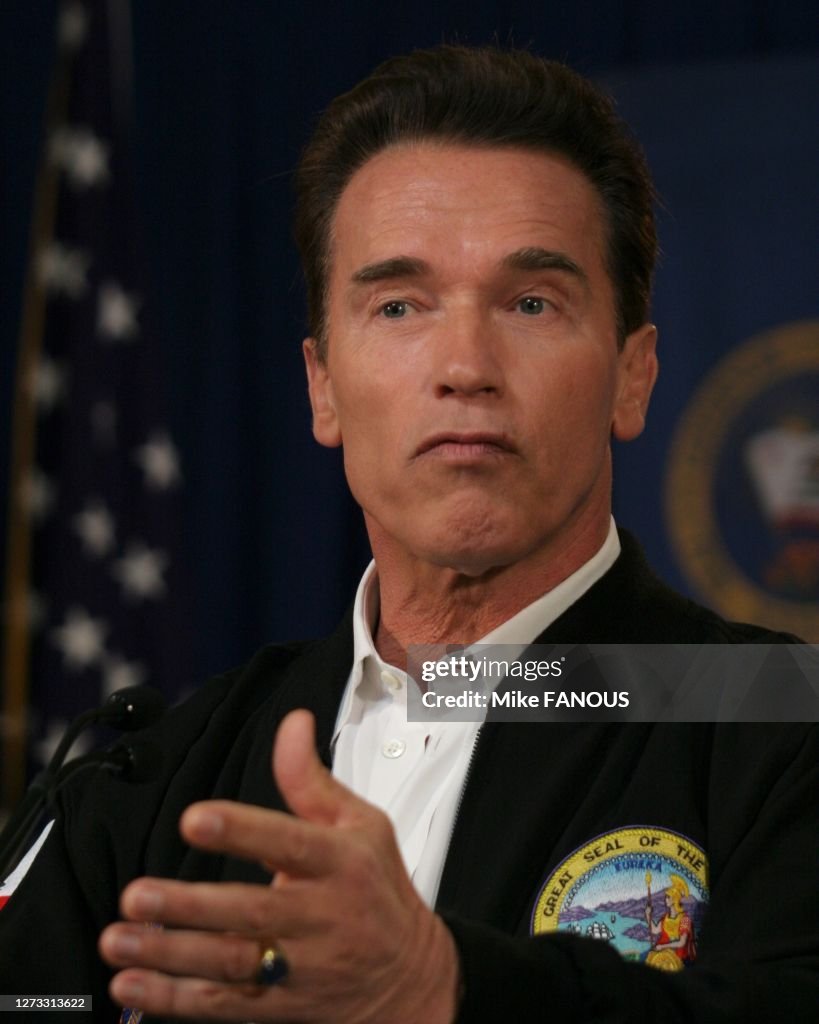 California Governor Arnold Schwarzenegger held a press conference