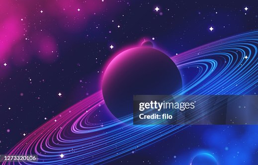 深空行星環抽象背景。 深空行星環抽象背景。