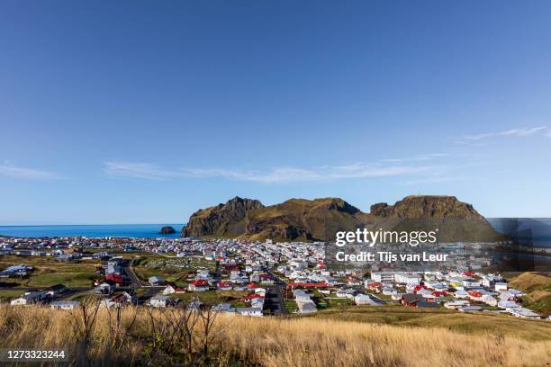 the town of vestmannaeyjar - westman islands stock-fotos und bilder