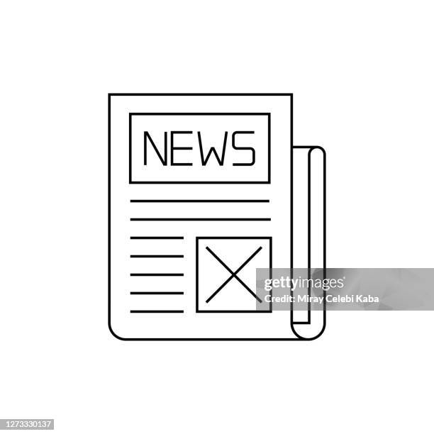 newspaper ads line icon - newsletter icon stock illustrations