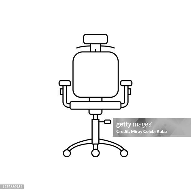 stockillustraties, clipart, cartoons en iconen met pictogram office chair line - ergonomie