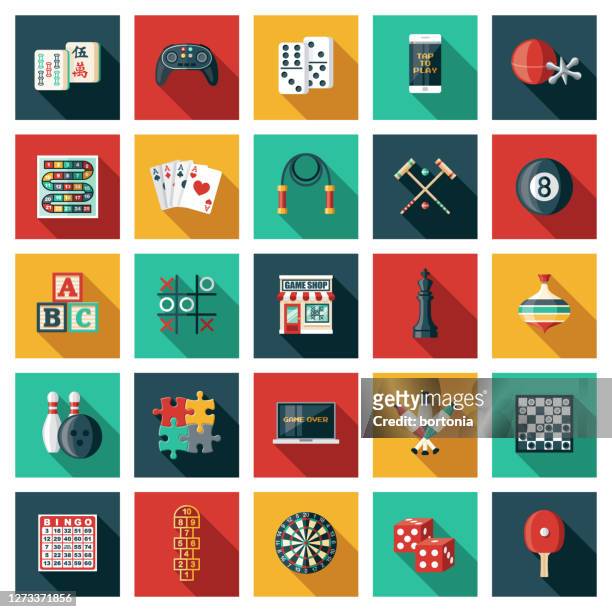 game shop icon set - leisure activity stock illustrations