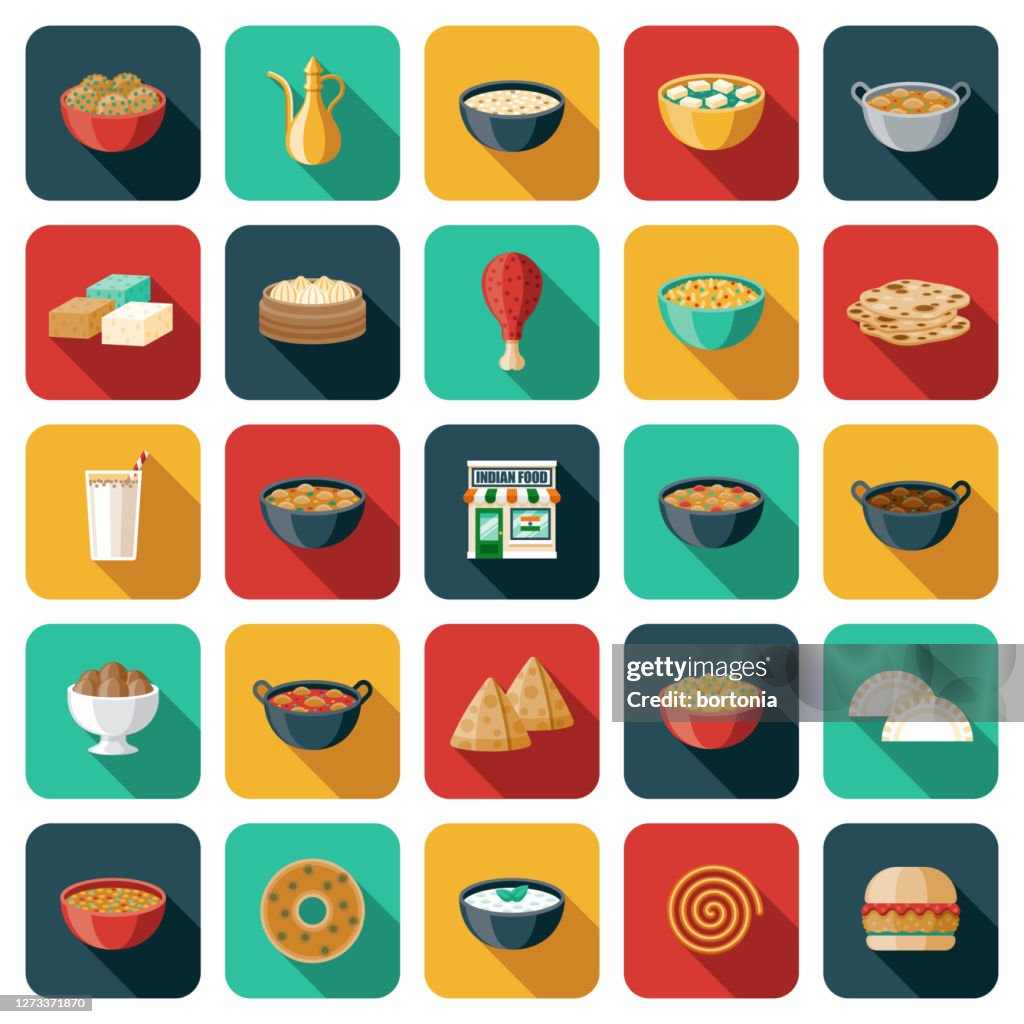 Indian Restaurant Icon Set