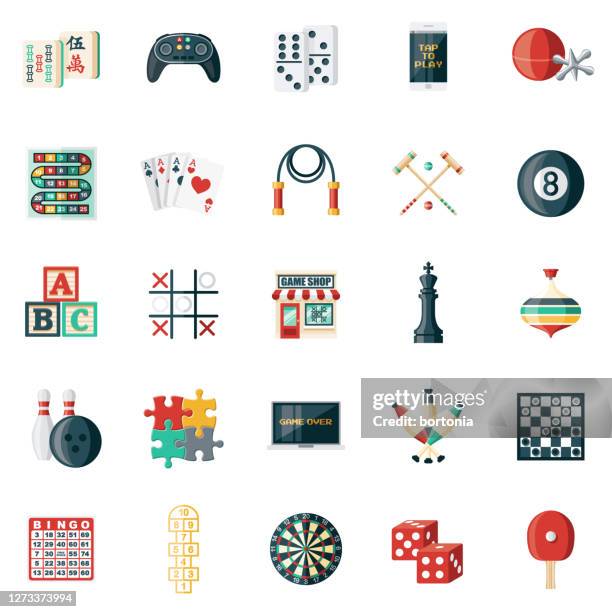 ilustraciones, imágenes clip art, dibujos animados e iconos de stock de conjunto de iconos de la tienda de juegos - dominó