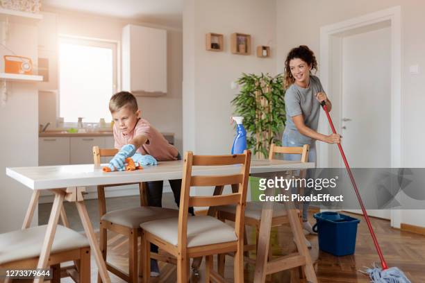 keeping things clean - kitchen mop stock pictures, royalty-free photos & images